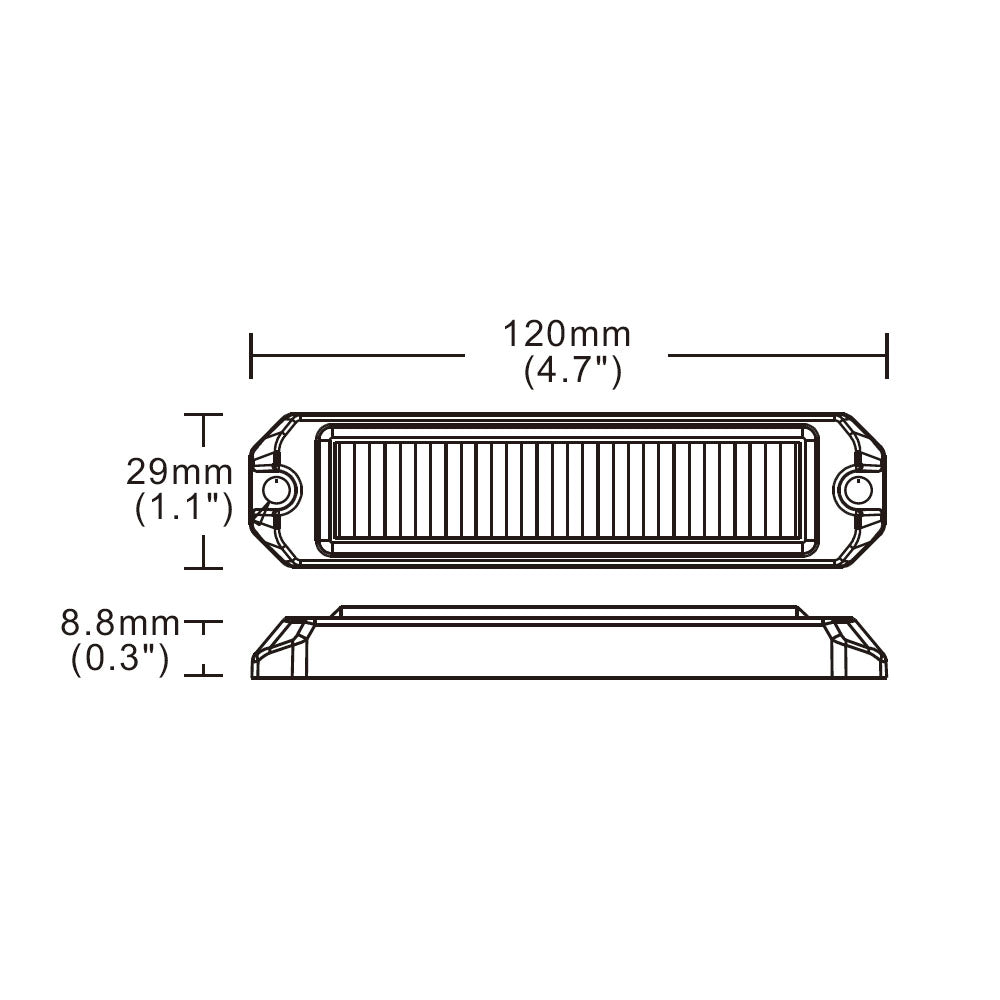 Ultra Slim Amber 6 LED Directional Warning Light