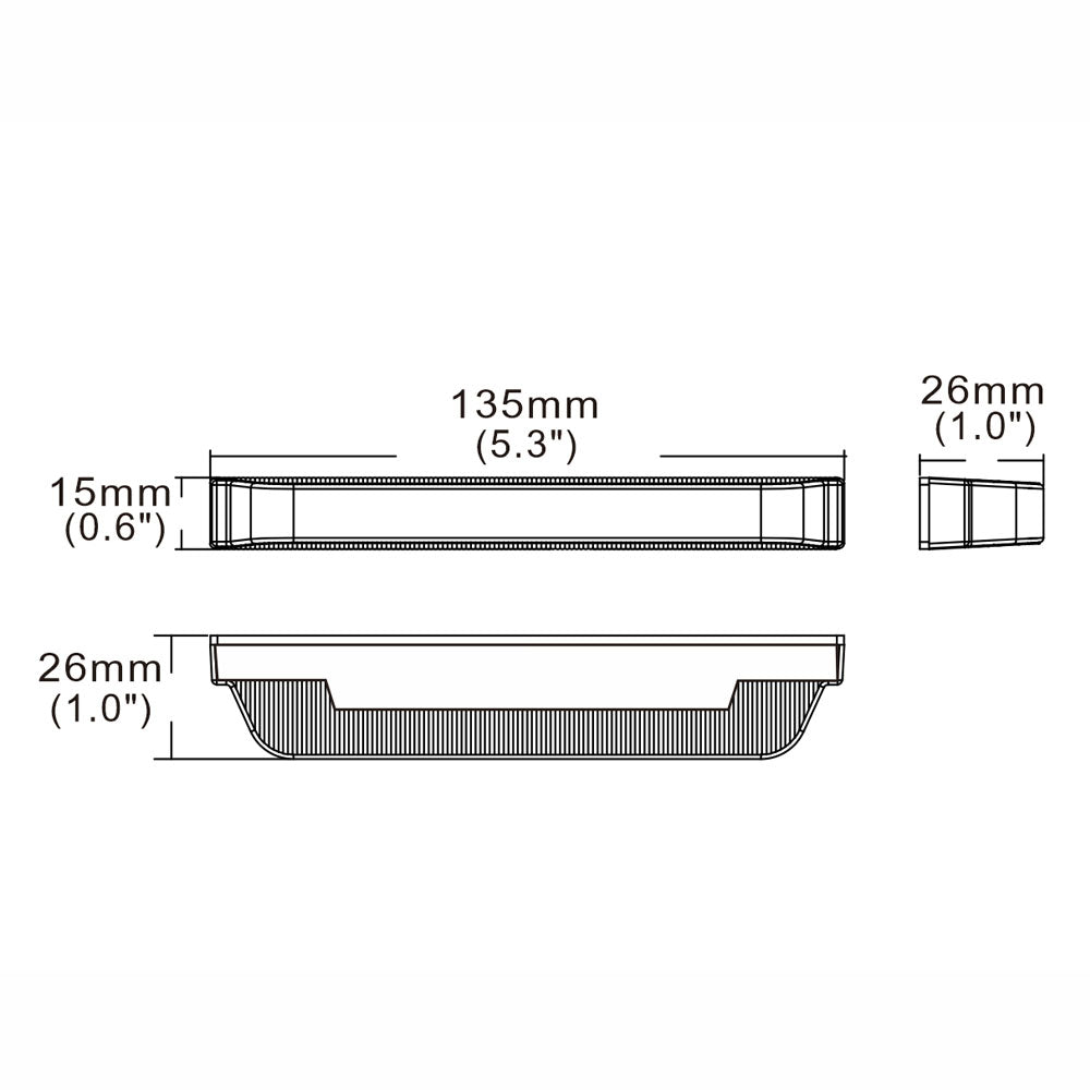 Slim Grill Mount Amber Strobe 6 LED