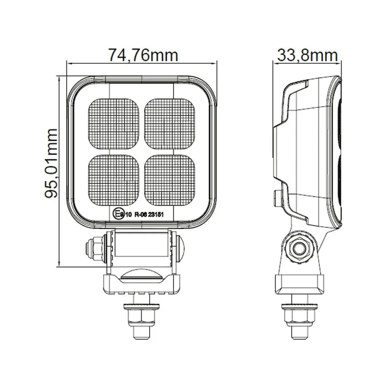 TRALERT Apex Square LED Work & Reverse Light 18W – WR-1829V