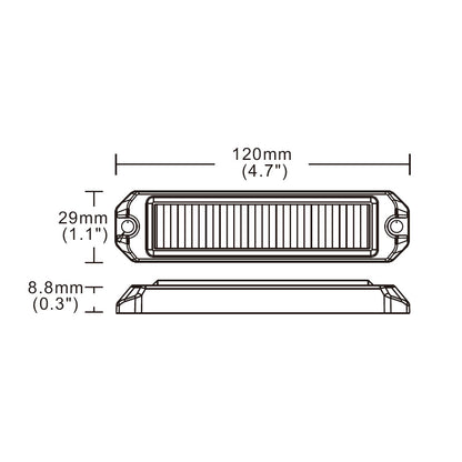 Ultra Slim Amber 6 LED Directional Warning Light
