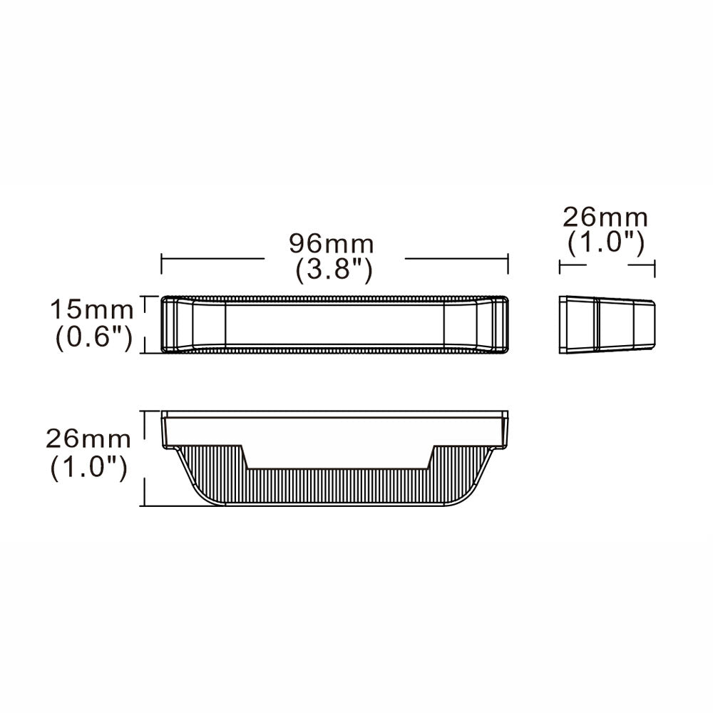 Slim Grill Mount Amber Strobe 4 LED
