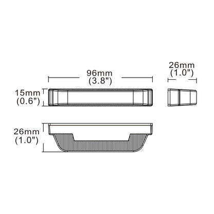 Slim Grill Mount Amber Strobe 4 LED