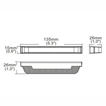 Slim Grill Mount Amber Strobe 6 LED
