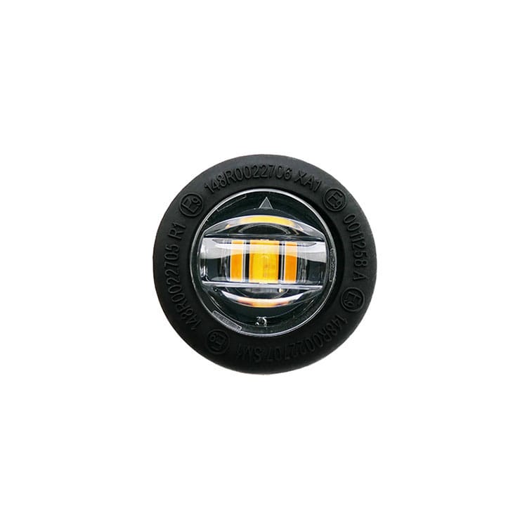 Flush Fit White Round LED Button Marker Light + Amber Strobe