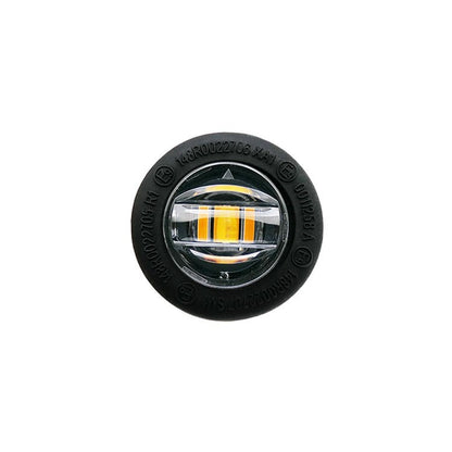 Flush Fit White Round LED Button Marker Light + Amber Strobe