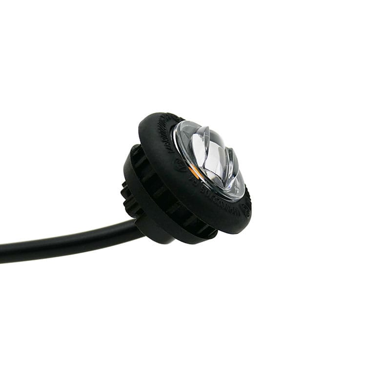 Flush Fit Red Round LED Button Marker Light + Amber Strobe