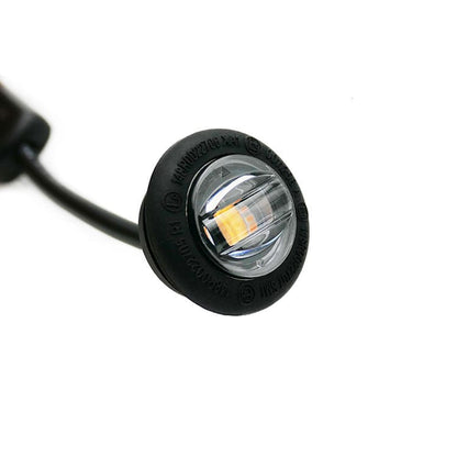 Flush Fit Red Round LED Button Marker Light + Amber Strobe