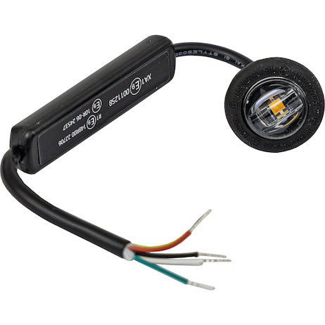 Flush Fit Red Round LED Button Marker Light + Amber Strobe