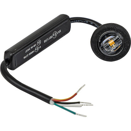 Flush Fit Red Round LED Button Marker Light + Amber Strobe