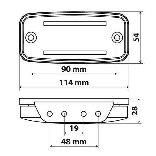 Amber LED Side Marker Lamp With Reflector