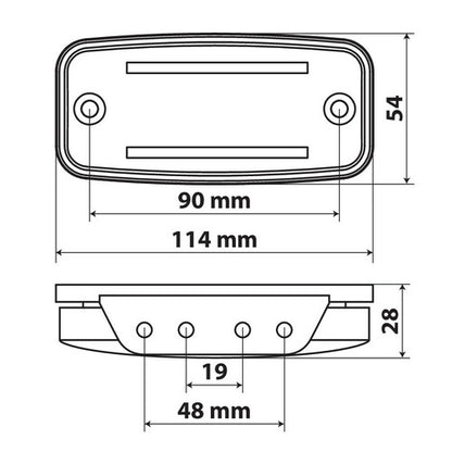 Amber LED Side Marker Lamp With Reflector