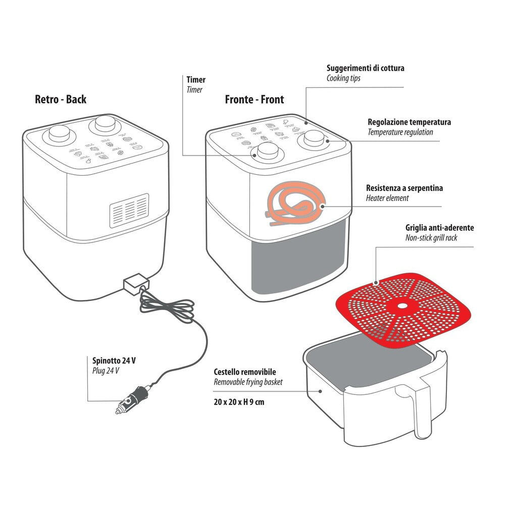 4L Truck Air Fryer 24V 250W