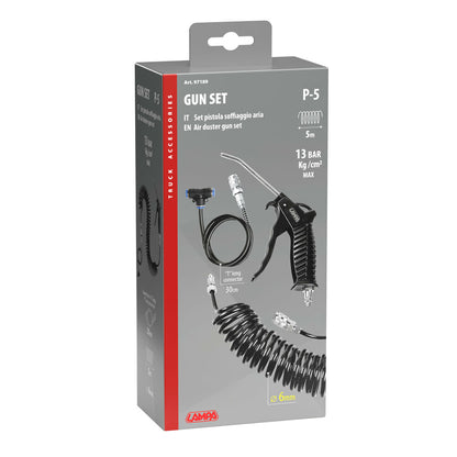 Air Duster Gun Set with 5m Hose & 6mm T-Piece