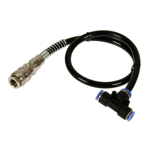 6mm pneumatic T-piece quick air connector with 50cm extension hose and quick-release coupling