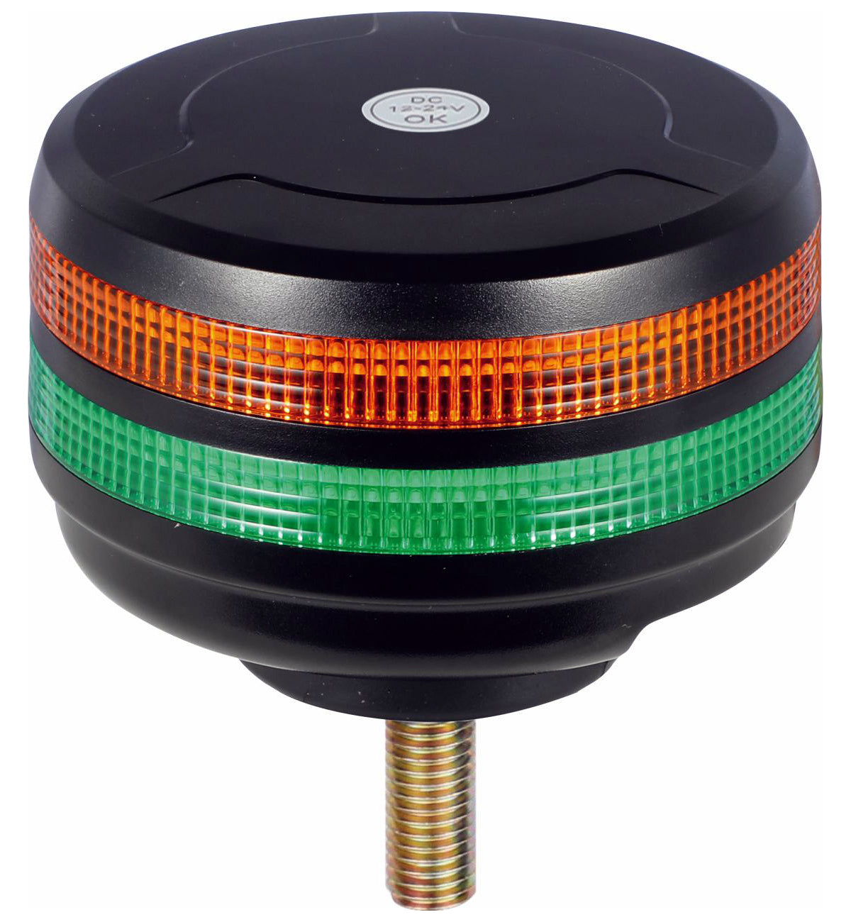Dual Colour Amber/Green Warning Beacon 12v/24v Single 1 Bolt Mount