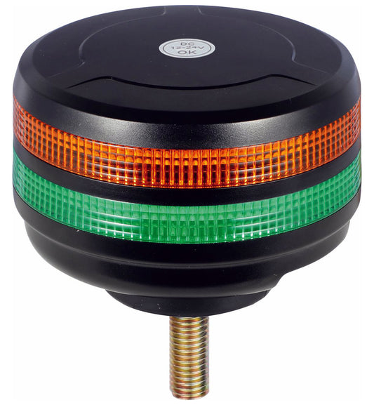 Dual Colour Amber/Green Warning Beacon 12v/24v Single 1 Bolt Mount