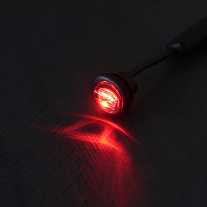 Flush Fit Red Round LED Button Marker Light + Amber Strobe