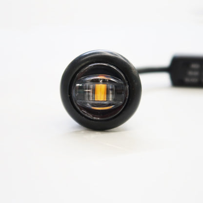 Flush Fit Red Round LED Button Marker Light + Amber Strobe
