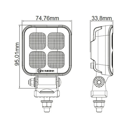 TRALERT Apex Square LED Work & Reverse Light 18W – WR-1829V