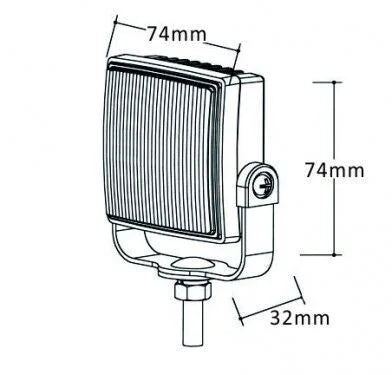 Square 4 LED Amber Directional Warning Light