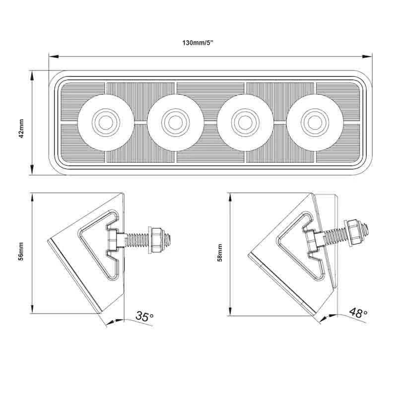 TRALERT Edge Compact LED Work & Reverse Light 24W – WR-2428.1