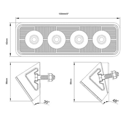 TRALERT Edge Compact LED Work & Reverse Light 24W – WR-2428.1