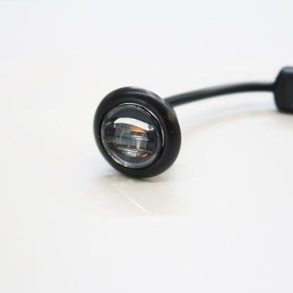 Flush Fit Red Round LED Button Marker Light + Amber Strobe