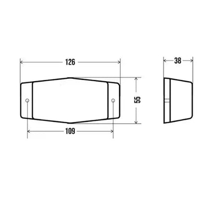 Smoked Lense White LED Double Burner