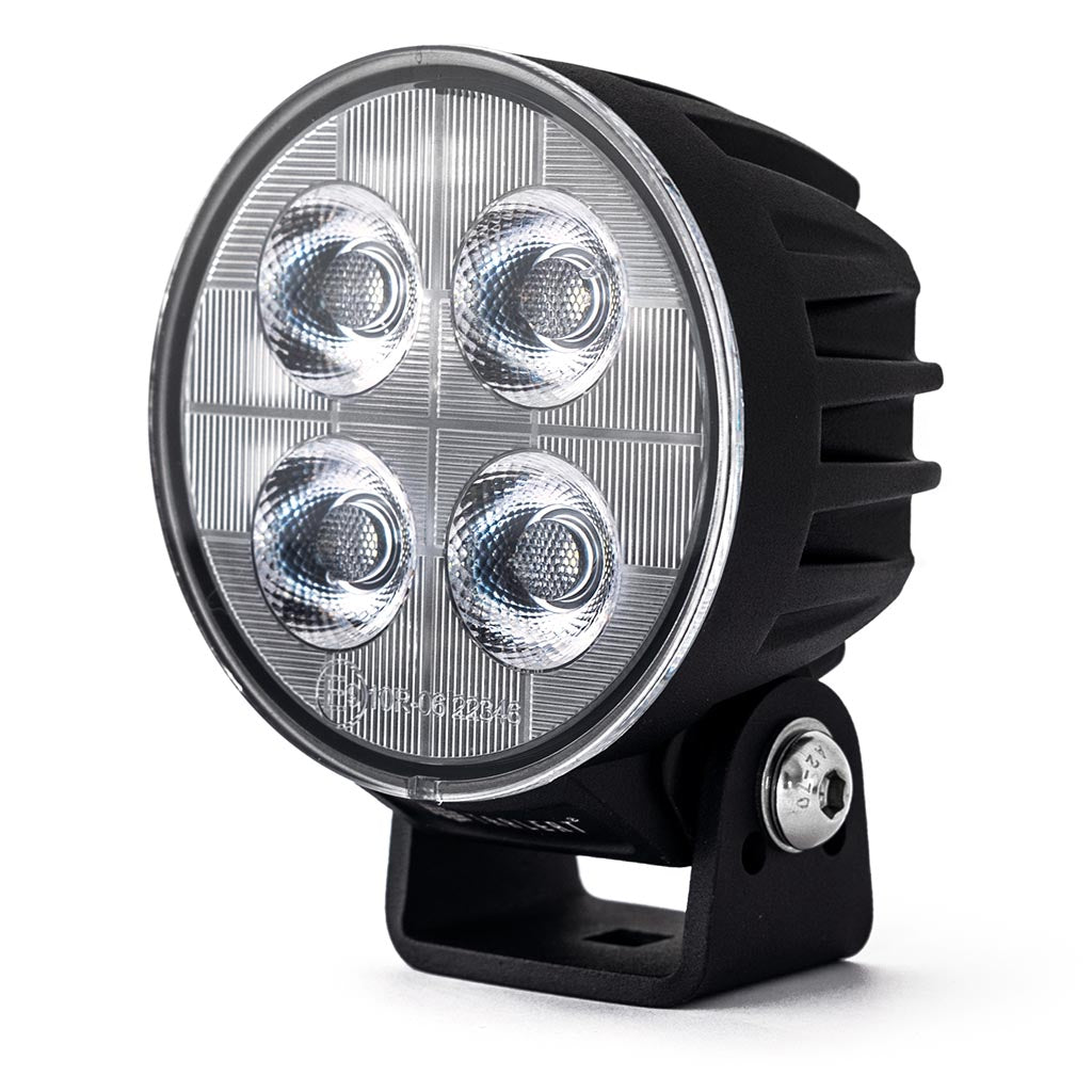 TRALERT WF-4038R round LED work light - opposite angled view