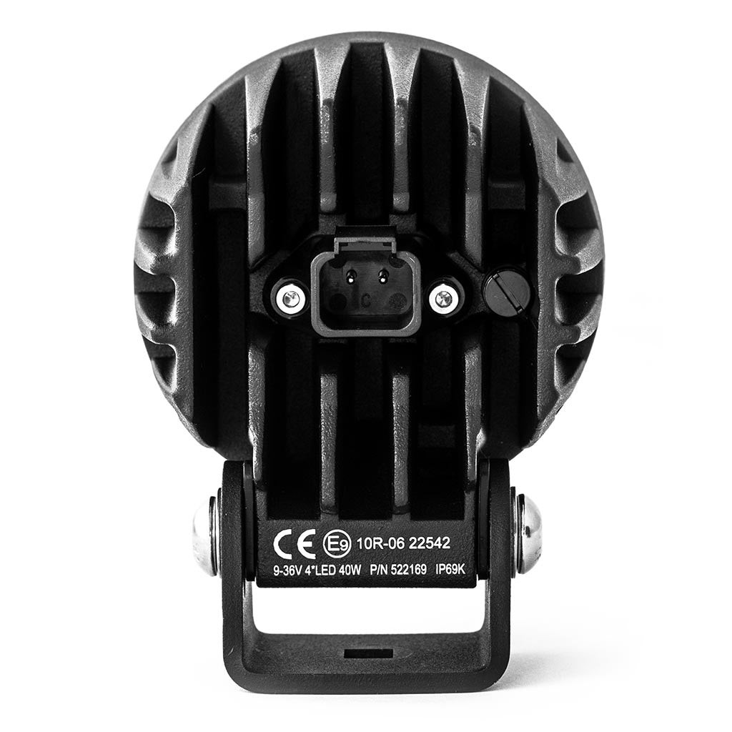 TRALERT WF-4038R round LED work light - rear housing and Deutsch connector