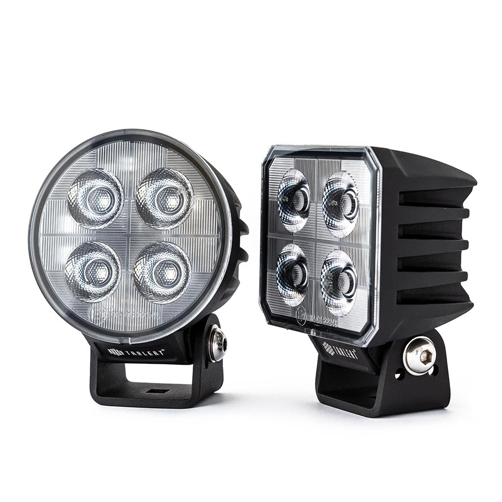 TRALERT WF-4038V square LED work light - round and square Edge range comparison