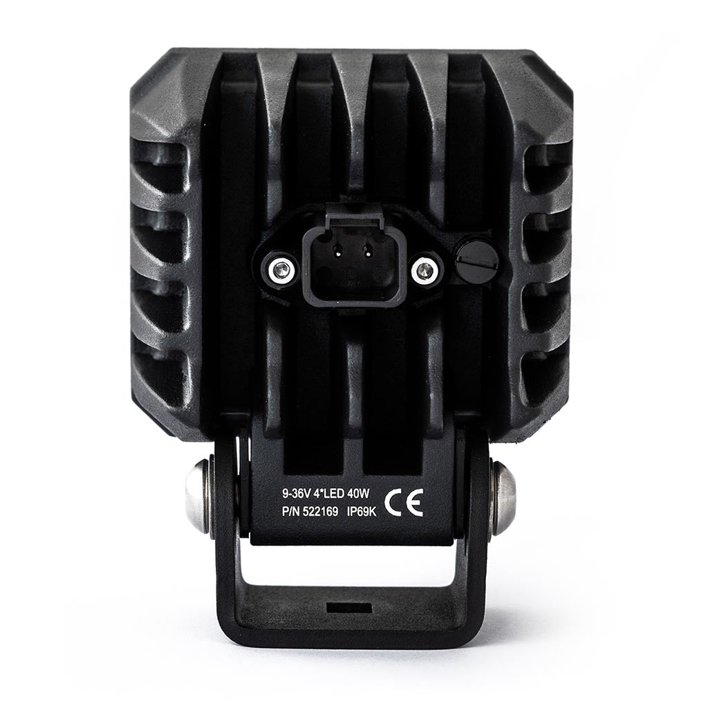 TRALERT WF-4038V square LED work light - rear housing and Deutsch connector
