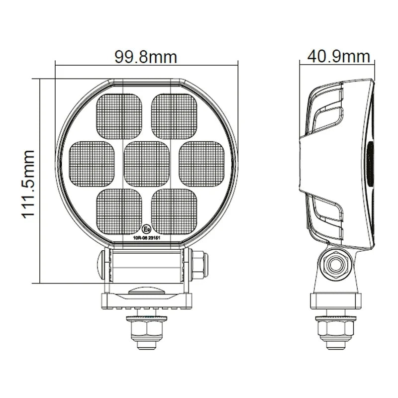 TRALERT WR-3151R LED work light dimensions